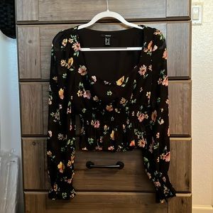 Black floral long sleeve
